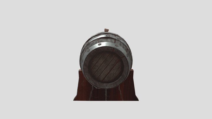 Запеченная и раскрашенная бочка 3D Model