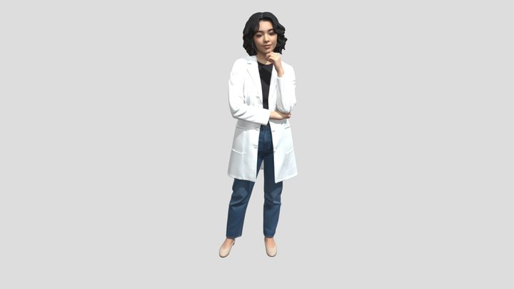 Contemplative Clinician in a White Coat – Modèle 3D gratuit STL