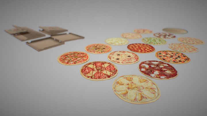Pizzas Party Kit 3D Model