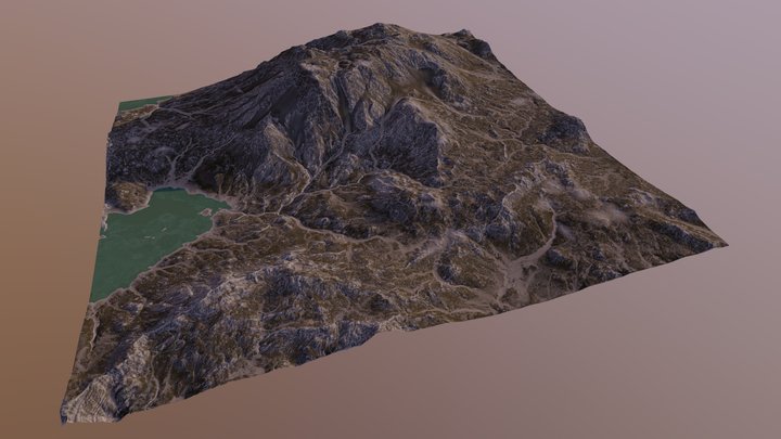 Barren Mountain Landscape 3D Model