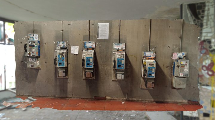 Pared de Teléfonos 3D Model