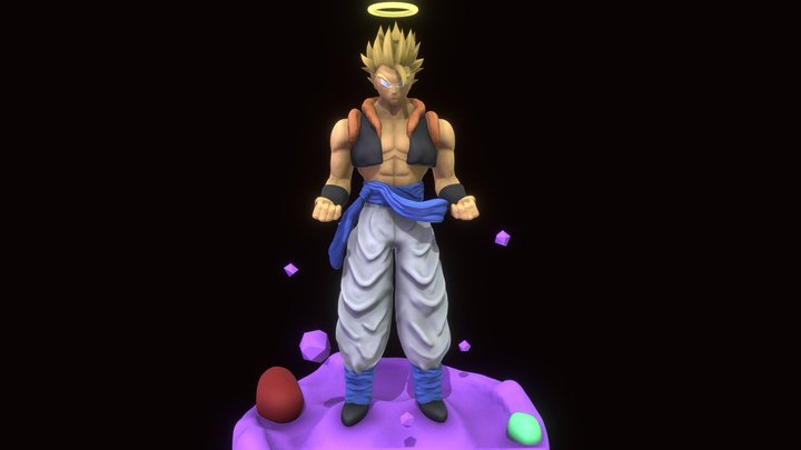 3D model super saiyajin face 100 - infinito DRAGON BALL AF VR / AR /  low-poly