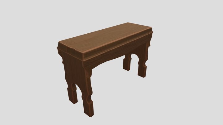 Medieval Chair (Game Ready) 3D Model