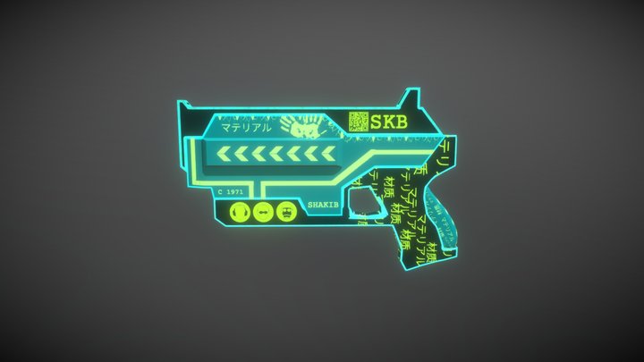 XYZ Practicing Futuristic Gun Green 3D Model