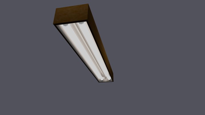 Ceiling Lamp / Fluorescent Tube - Baked 3D Model