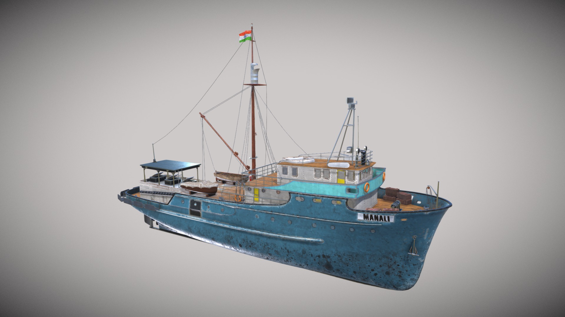 3D model Fishing Boat - This is a 3D model of the Fishing Boat. The 3D model is about a boat in the water.