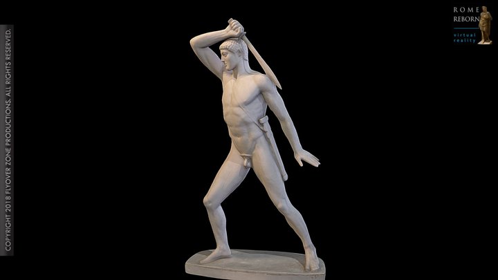 3D rendering of Tyrannicides Group (Harmodios)