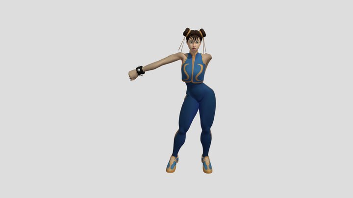 Chun-Li - Fortnite with cammy face 3D Model