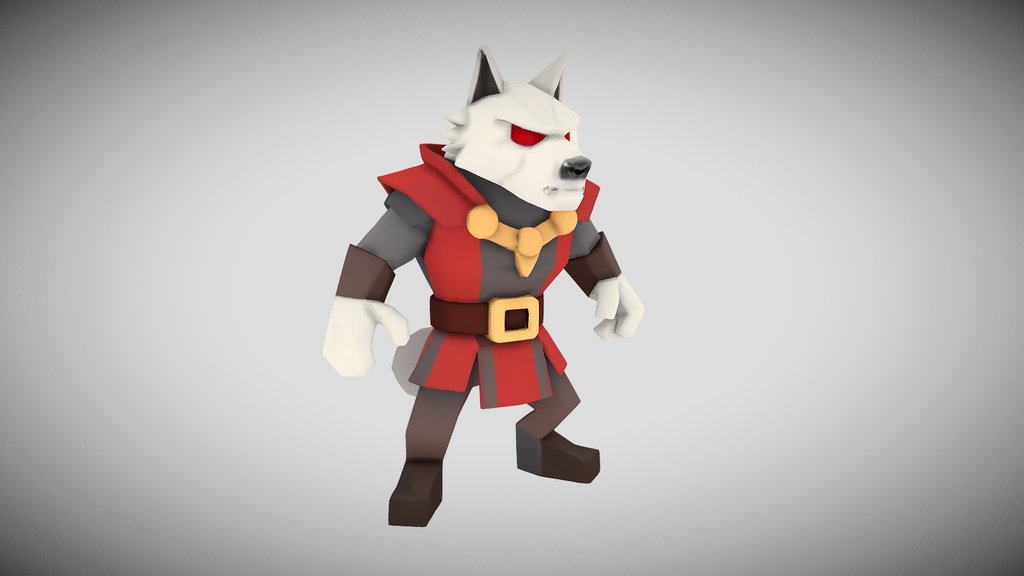 Chibi Wolfman Lowpoly Handpainted