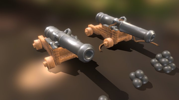 Pirate Cannons 3D Model