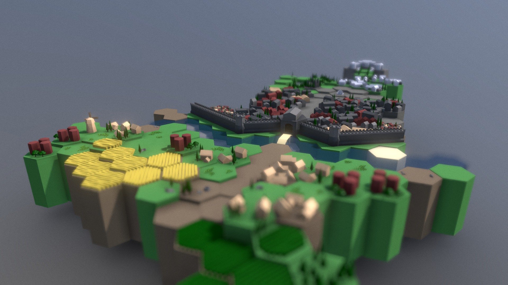 Miniature High Fantasy City - Preview Version - Download Free 3D Model ...