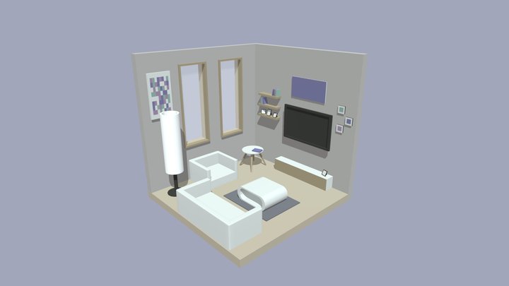 Modern Isometric Room 3D Model