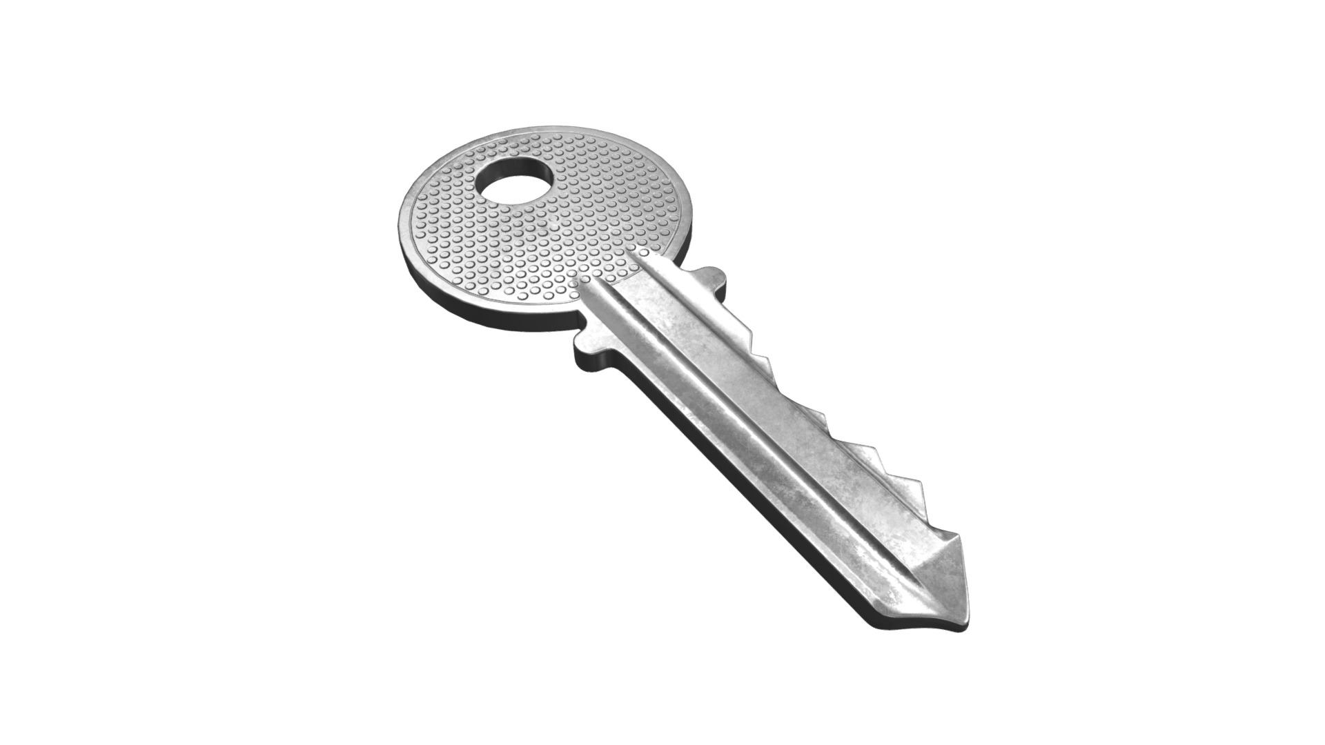 3D model Normal key - This is a 3D model of the Normal key. The 3D model is about a silver and black metal tool.