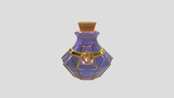 Stylized Purple Magic jar 3D Model