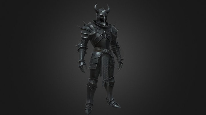 Black Gothic Skeleton Demon Knight