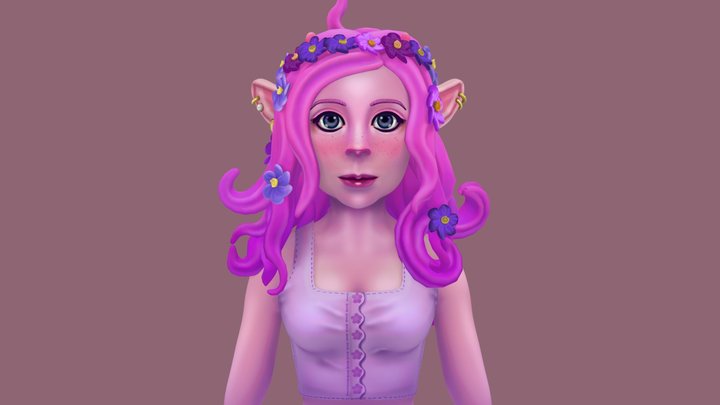 Stylized Hand painted Character Faun 3D Model