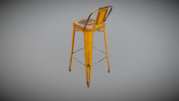 Tolix Stool 3sub 3D Model