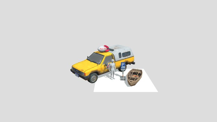 DAE - 3 Simple Props 3D Model