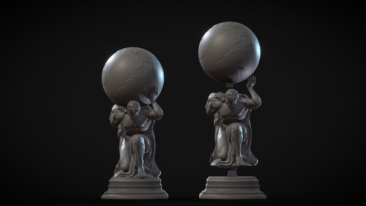 Hercules holding globe - 3D printing 3D Model