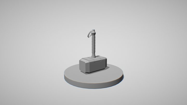 3D model mjolnir from god of war ragnarok VR / AR / low-poly