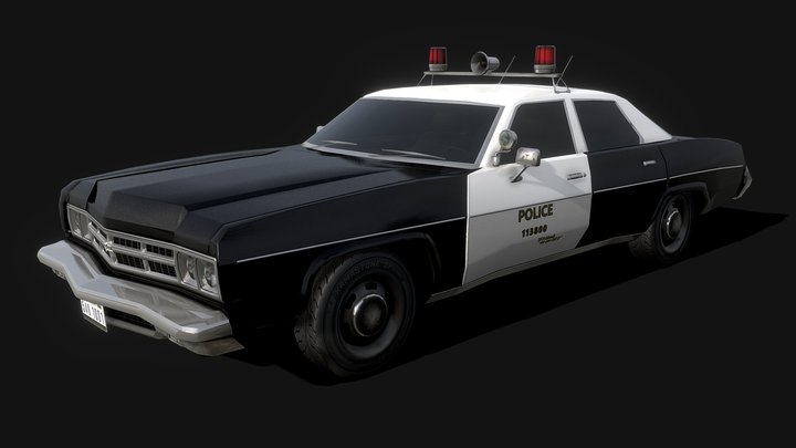 Chapman '73 Cop cruiser - Low poly model