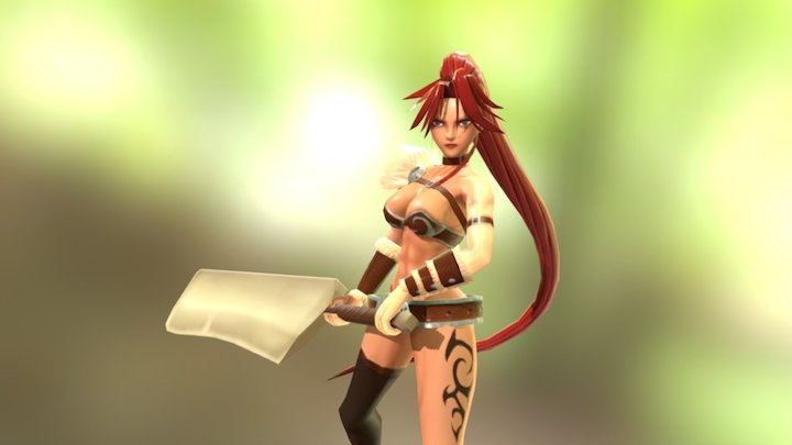 Barbarian Girl 3D Model