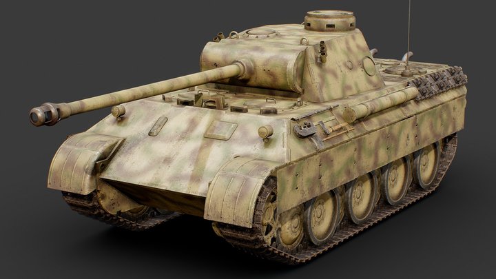 Panther Ausf.D (Normandy) - Game Assets 3D Model