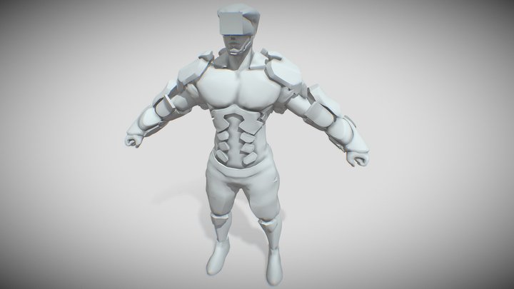 KREA - 3d scan t-pose stock rigged model blender maya viking cyber ninja