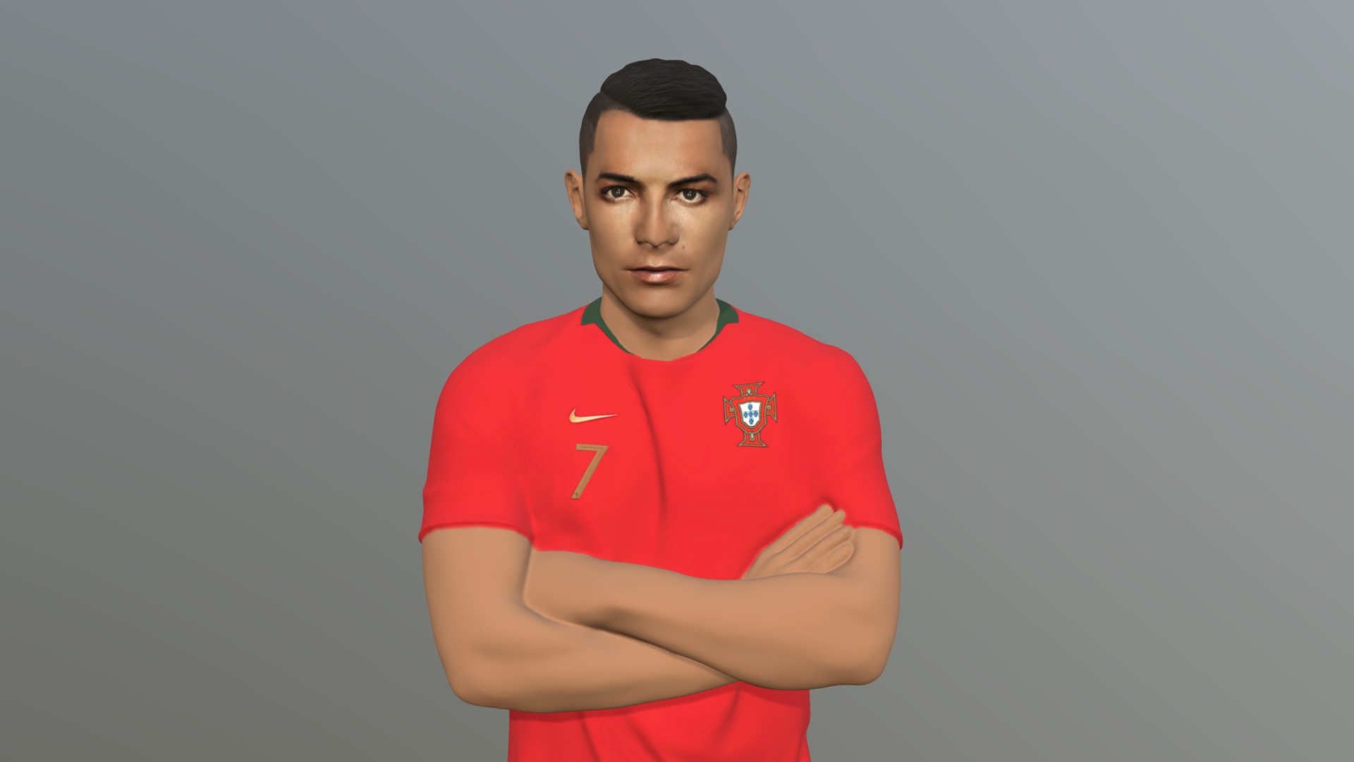 3D model Cristiano Ronaldo full color 3D printing - This is a 3D model of the Cristiano Ronaldo full color 3D printing. The 3D model is about a person in a red shirt.