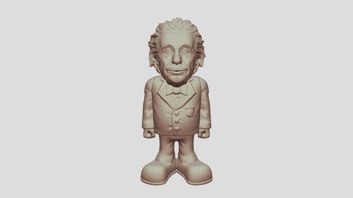 Funny Albert Einstein caricature 3D Model