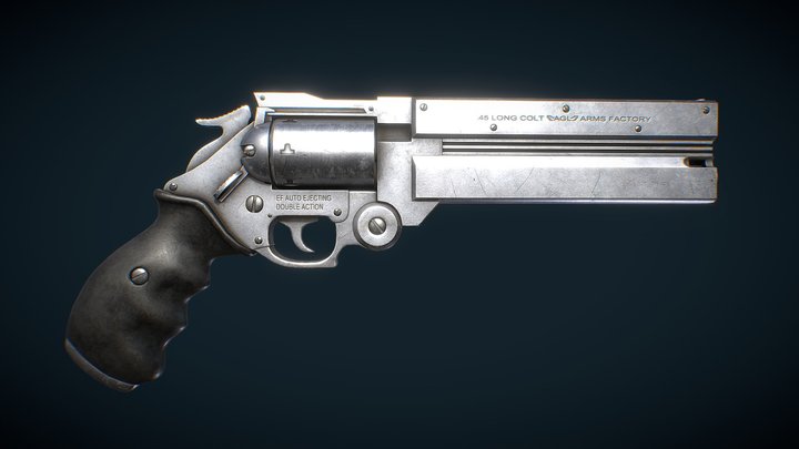 45 Long Colt, Vash's revolver from Trigun - 3D model by Dani