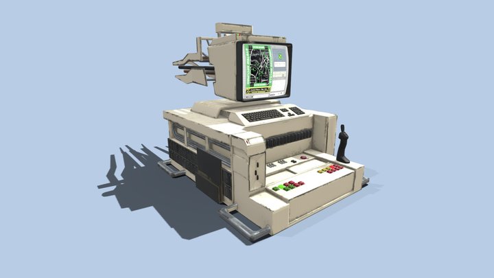 Retro Sci-fi Computer Terminal 3D Model