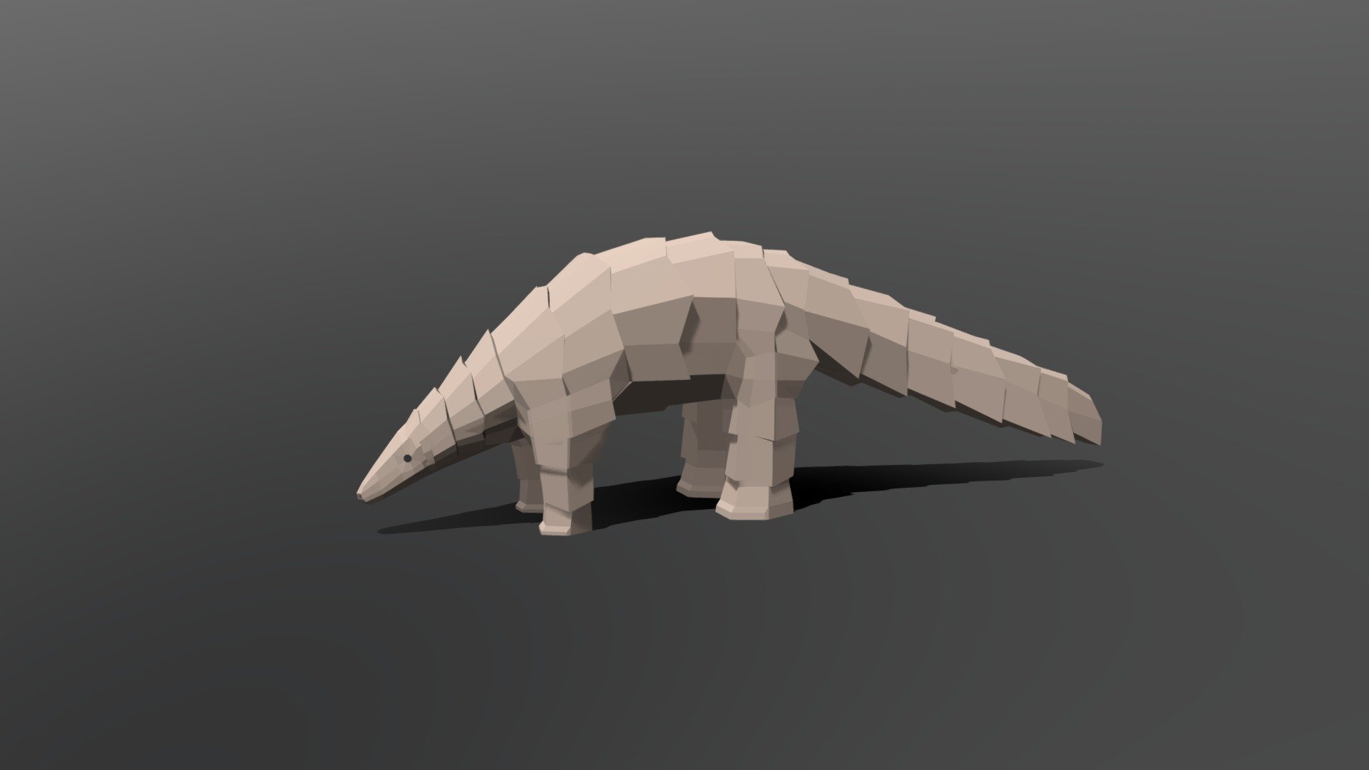 Low Poly Cartoon Pangolin