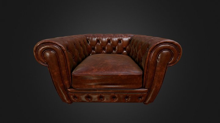 Leather Armchair (gamedev) 3D Model