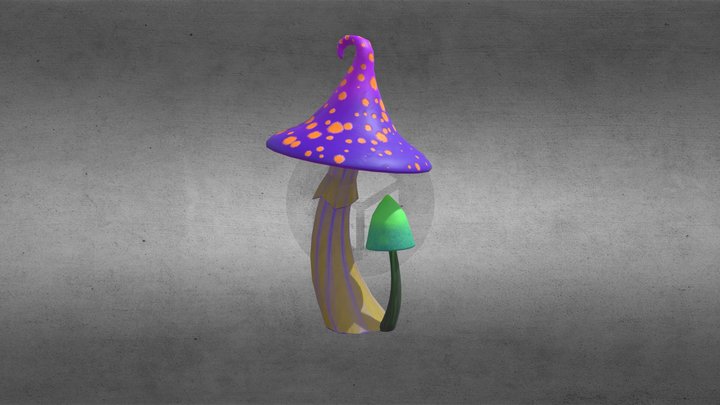Stylized Cartoon Mushroom 3D Model