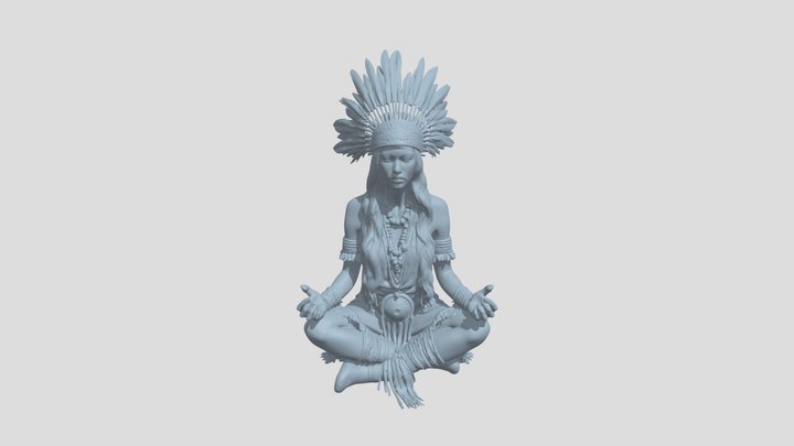 Native American Indian meditating
