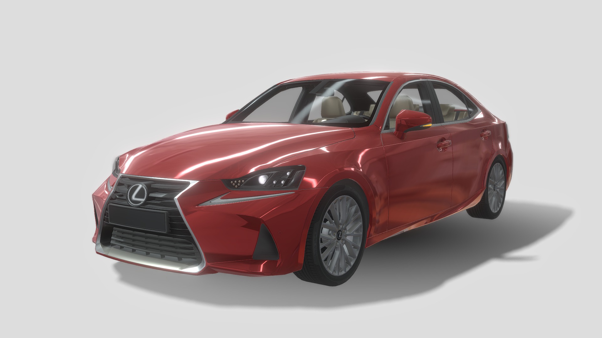 3D model Lexus Luxurycar Model - This is a 3D model of the Lexus Luxurycar Model. The 3D model is about a red car with a white background.
