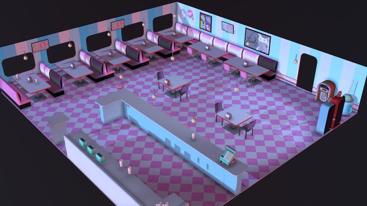 𝕃𝕠𝕨 ℙ𝕠𝕝𝕪 𝕄𝕠𝕕𝕦𝕝𝕒𝕣 𝟞𝟘𝕤 𝔻𝕚𝕟𝕖𝕣 3D Model