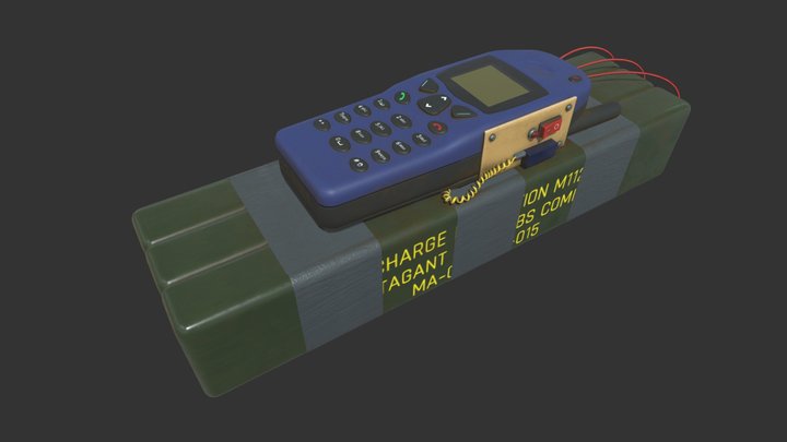 3D model C4 explosive device VR / AR / low-poly