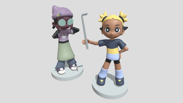 I Don't Want to be a Magical Girl - Aika & Zira 3D Model