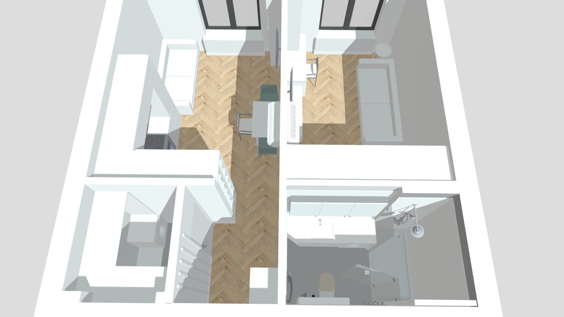 Проект ЖК Дискавери стол по стене