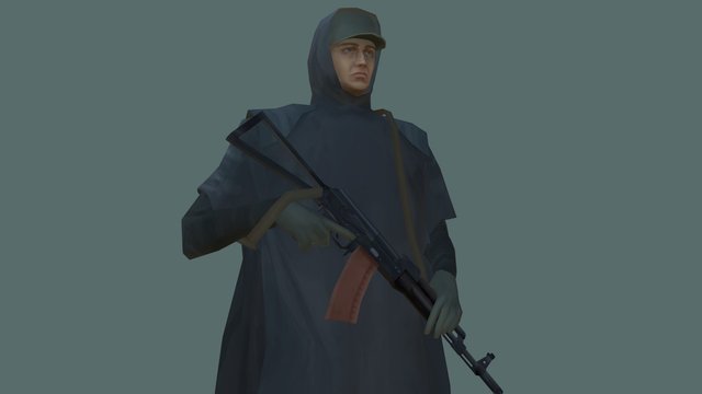 armed guard rain 3D Model
