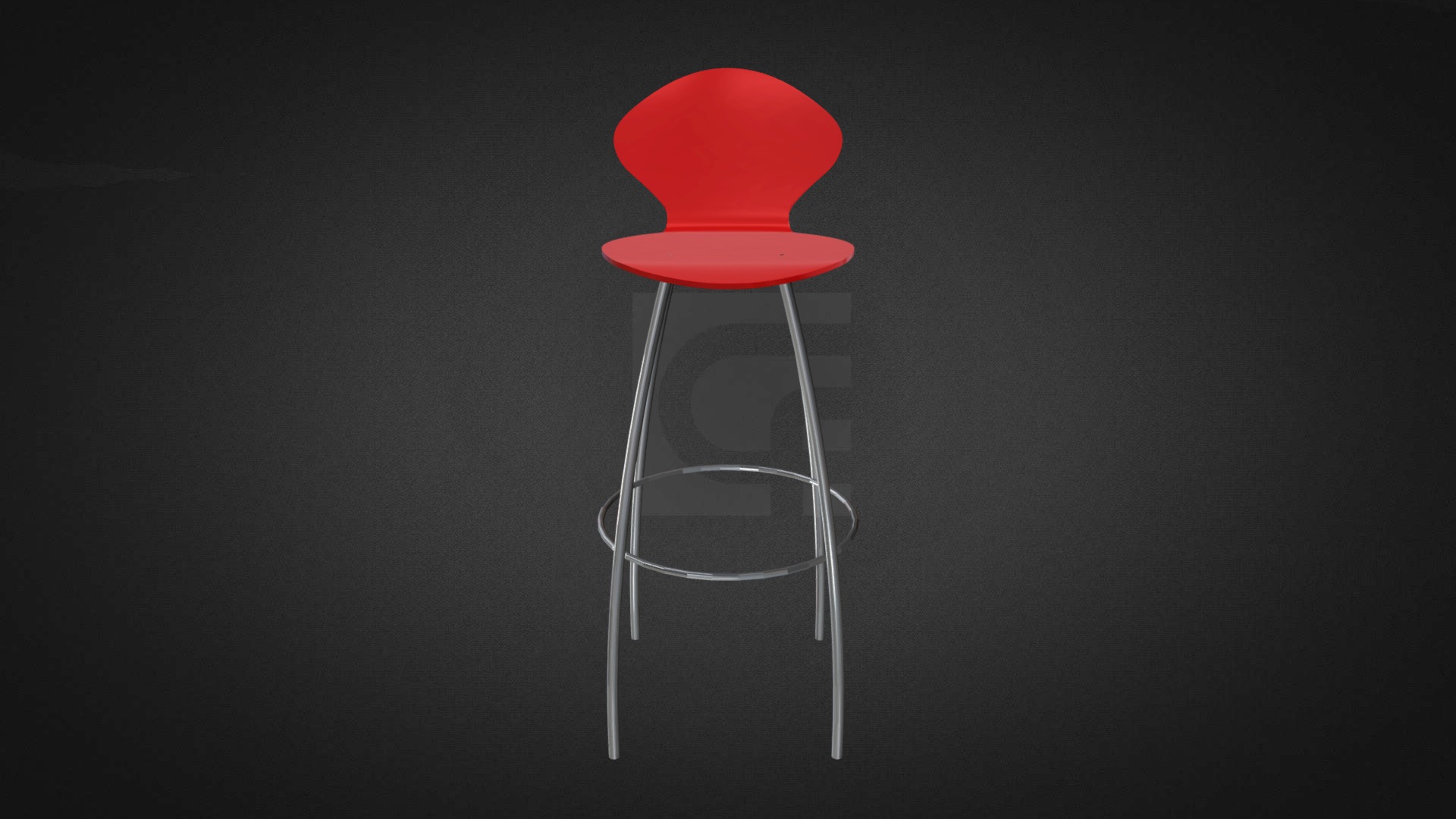 3D model Fiji Colour Stool Hire - This is a 3D model of the Fiji Colour Stool Hire. The 3D model is about a chair with a red cushion.