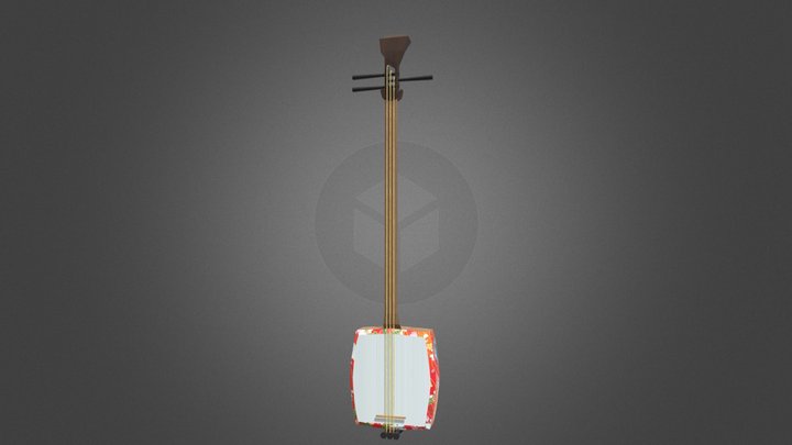 Japanese Instrument  Shamisen 3D Model