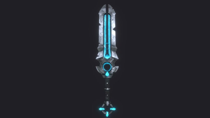 Stylized Ice Sword 3D Model