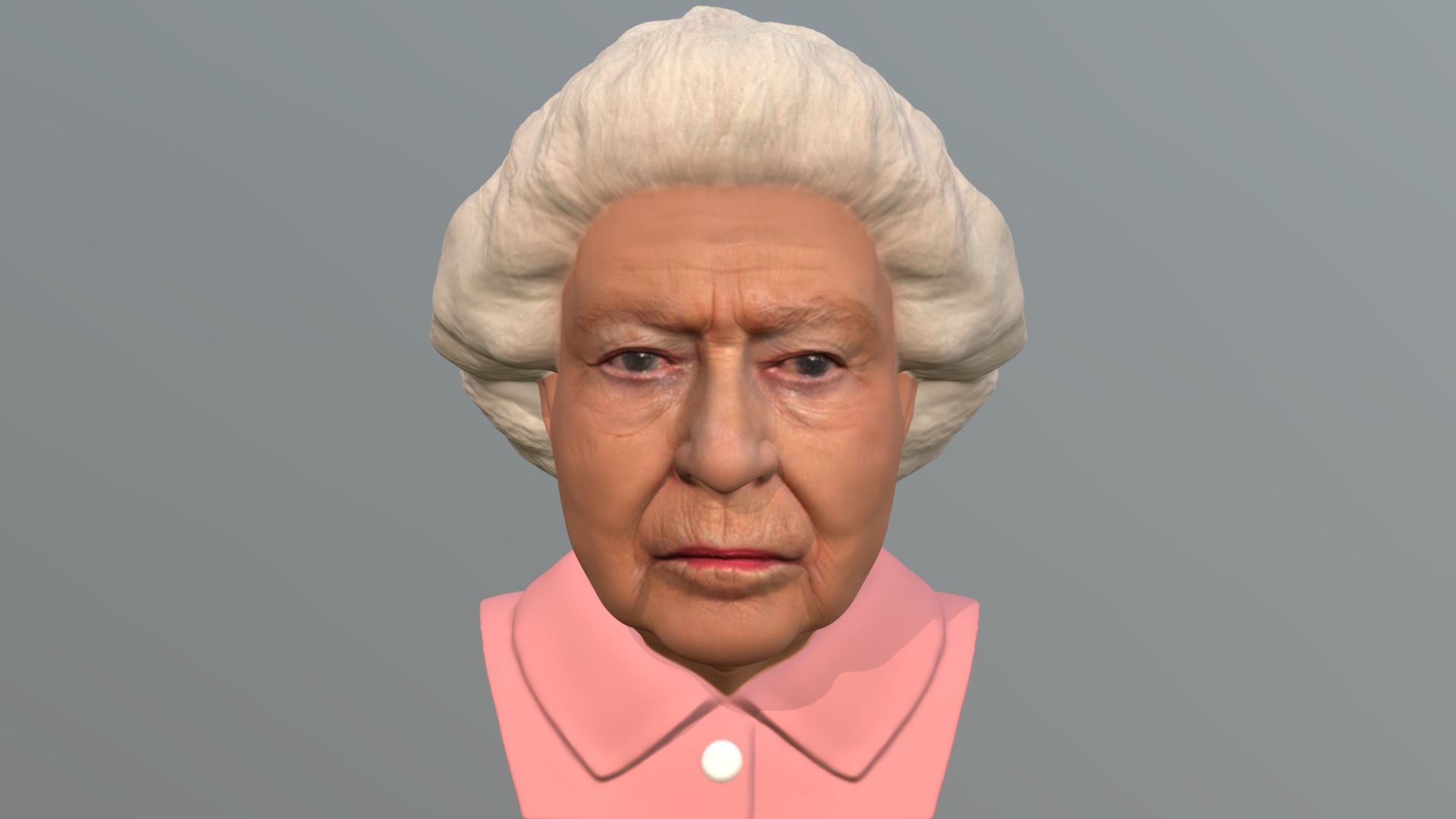 3D model Queen Elizabeth bust full color 3D printing - This is a 3D model of the Queen Elizabeth bust full color 3D printing. The 3D model is about a man with a white head covering.
