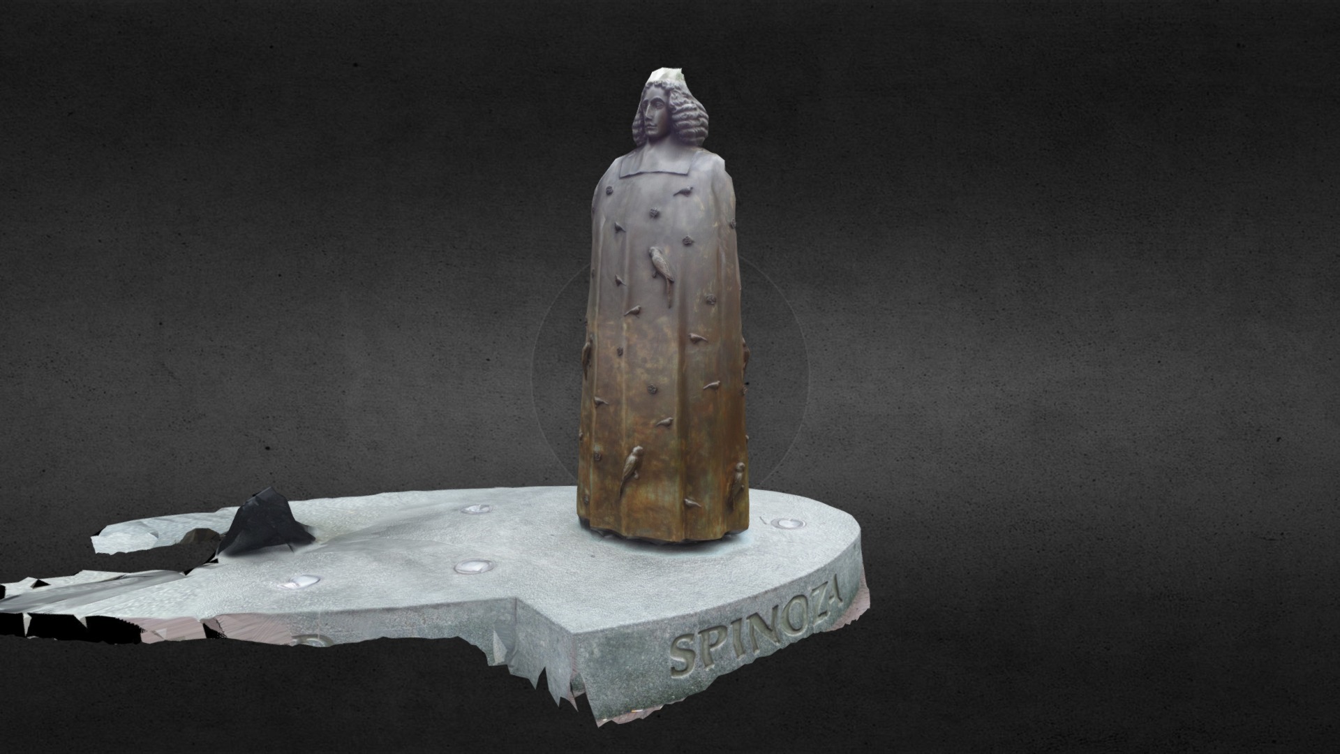 3D model Spinoza – Amsterdam - This is a 3D model of the Spinoza - Amsterdam. The 3D model is about a statue on a table.