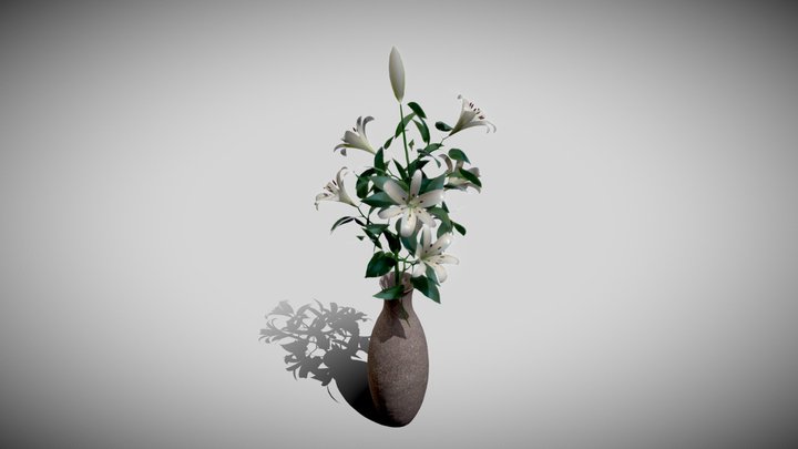 Vase of Lilies. 3D Model