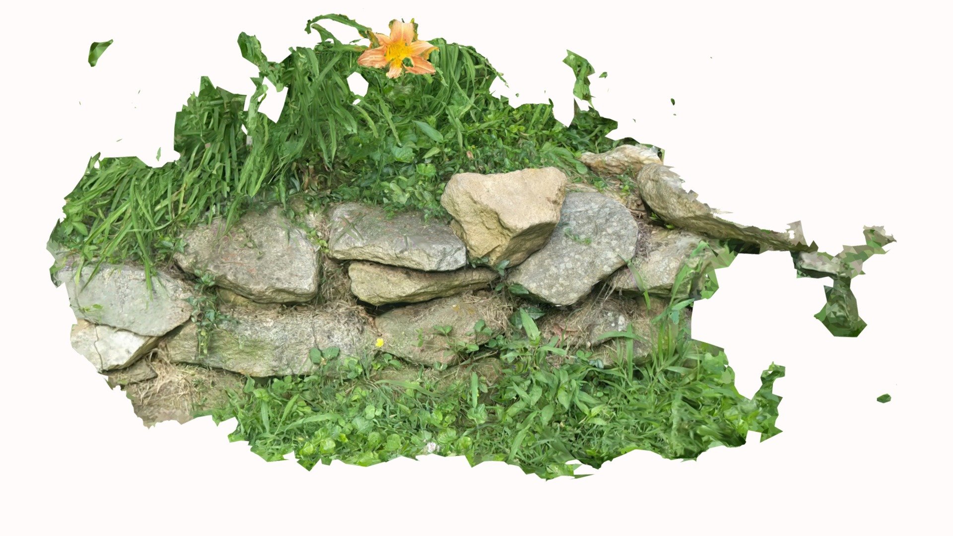 front yard rocks and flower