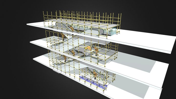Built Escalator Printery 3D Model